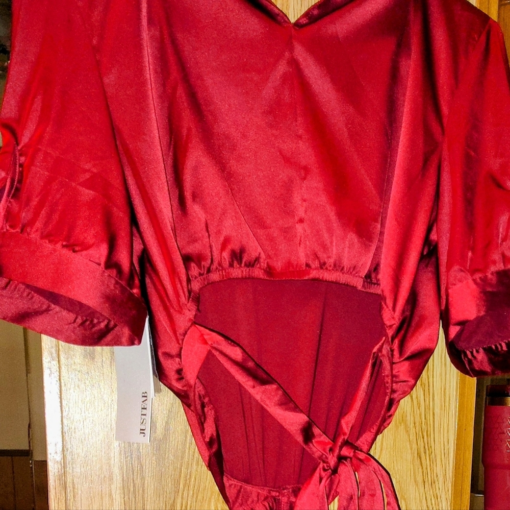 JustFab Burgundy Wrap Dress